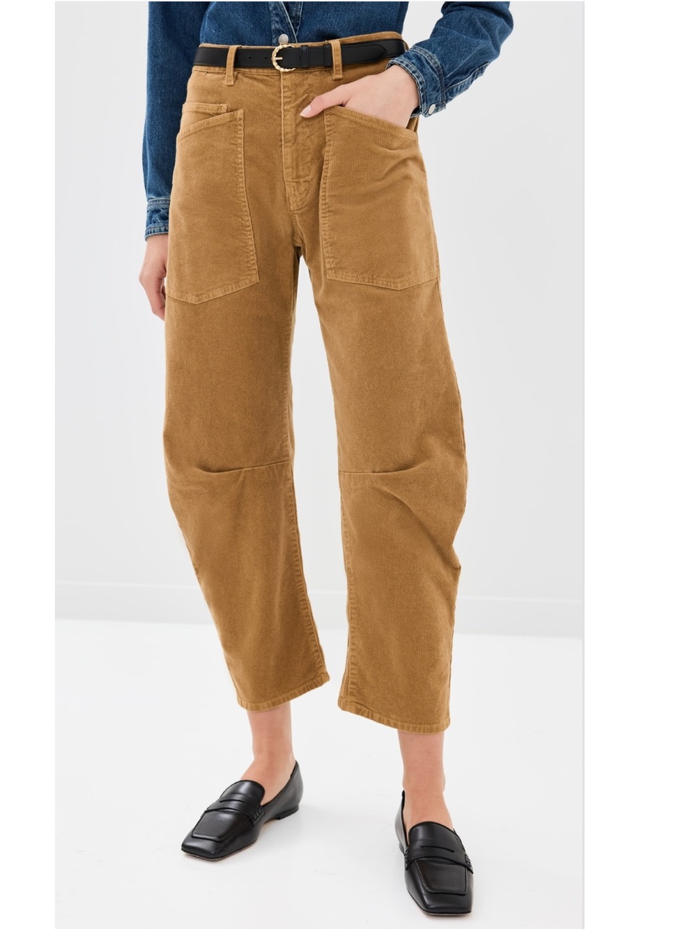 Nili Lotan Shon Corduroy Mid-Rise Bow Leg Pant Cotton Eagle Eye Brown Size 6
